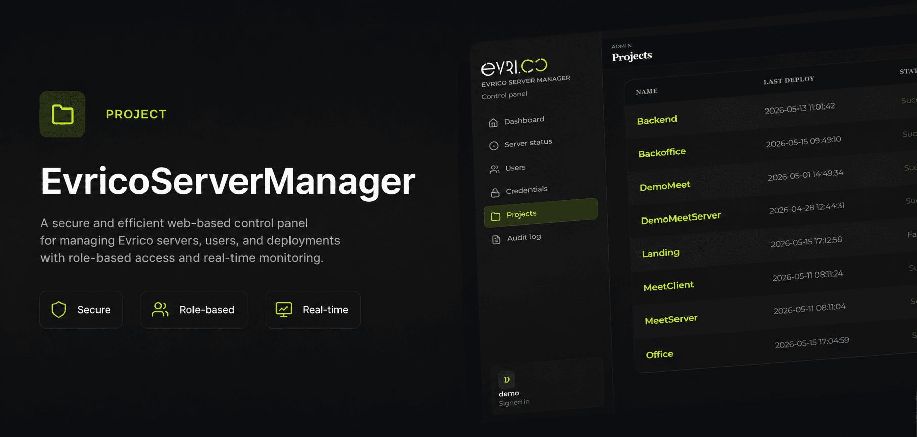 Evrico Server Manager