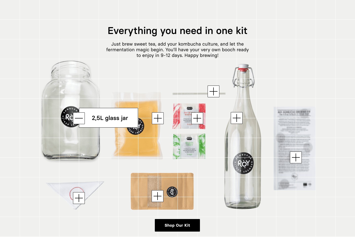 Kombucha brewing kit
